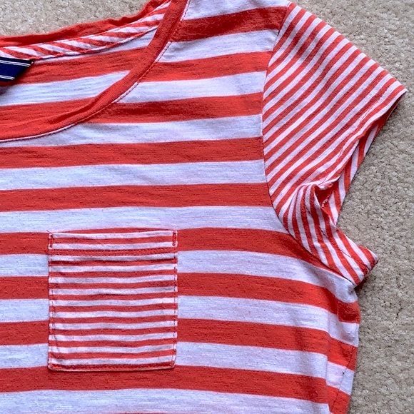 Land’s End Striped Orange & White Tee Sz XS 2-4 - Picture 3 of 5